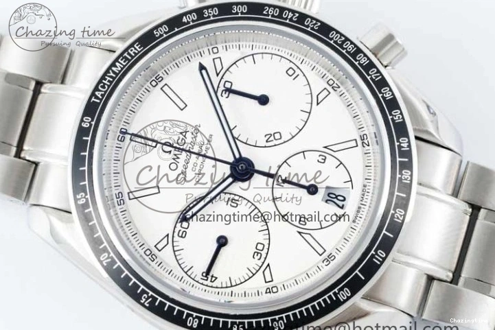 0719 Speedmaster Racing Master SS HKF Best Edition White Dial on SS Bracelet A TravelReady 7809